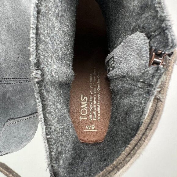 Toms‎ Women's Size 9 Gray Suede Leather Wedge Ankel Boots - Picture 10 of 14